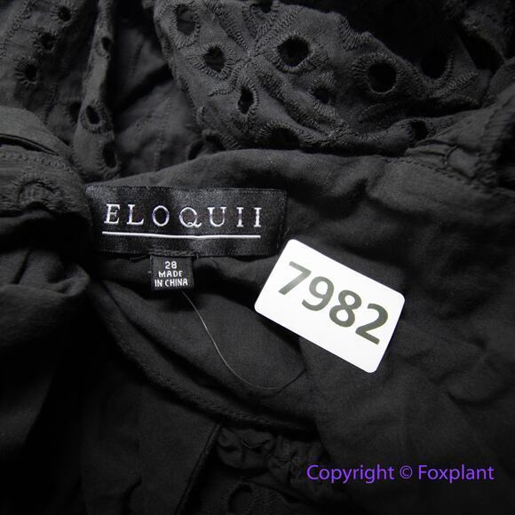 New! Eloquii Eyelet Dress With Sheer Detail black , size 28 - Picture 12 of 13